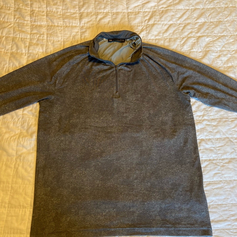 UNDER ARMOUR, grey patterned quarter zip